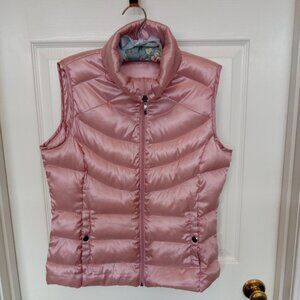 LIZ CLAIBORNE Packable Pink Down Puffer Zippered Vest - size S